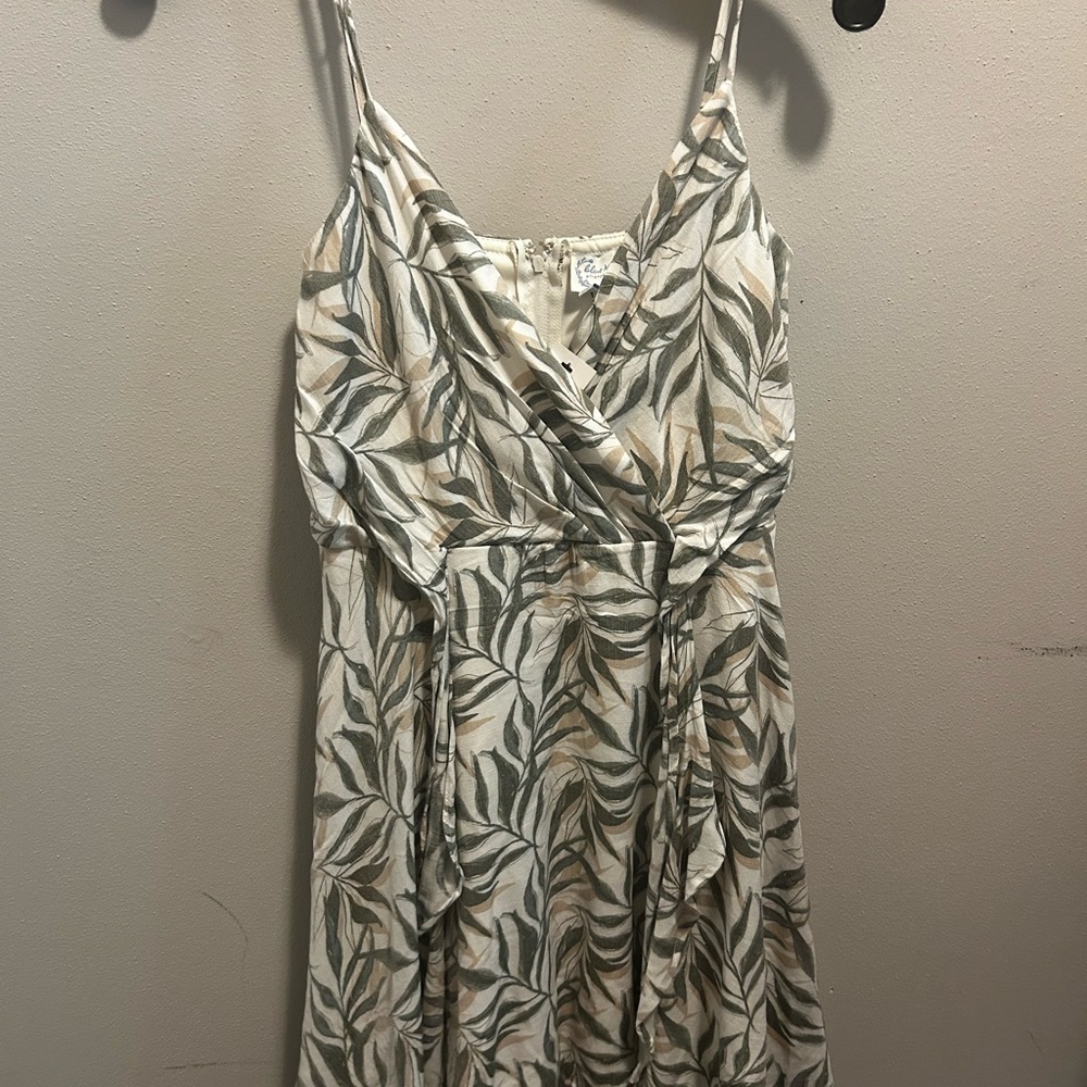 Leaf Pattern Mini Dress